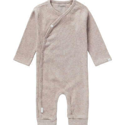 Noppies Playsuit LS rib nevis taupe