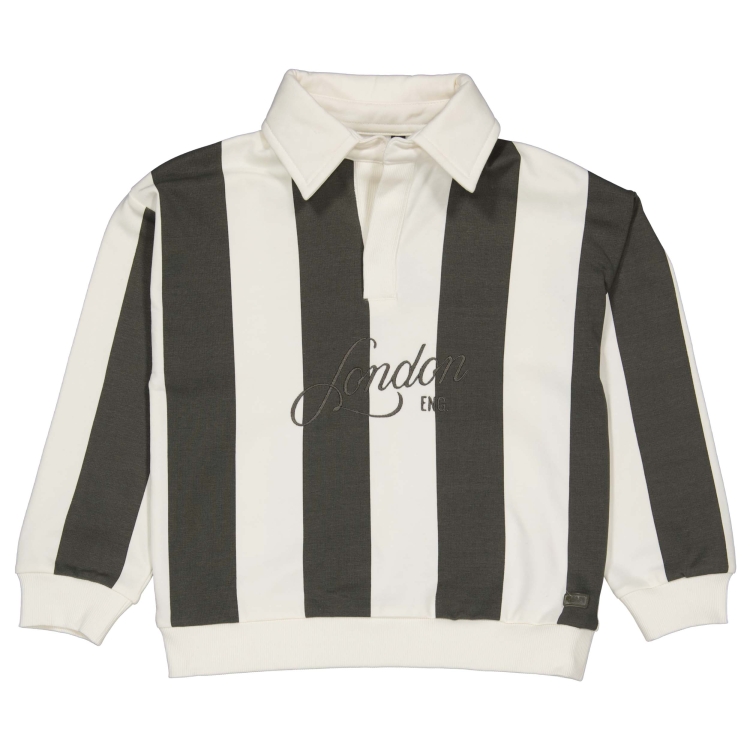 Quapi Sweater dark green stripe trui