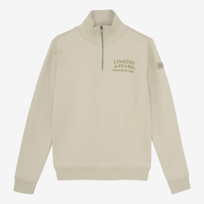 Indian Blue Jeans Sweater Zip Collar Print trui