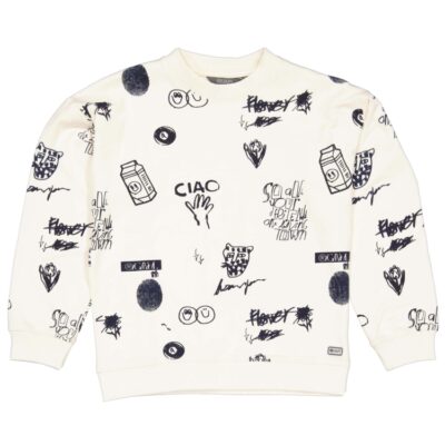 Quapi Sweater White sketch trui
