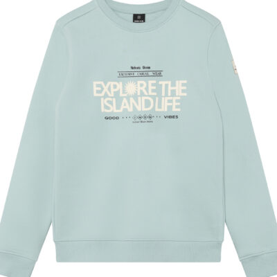 Indian Blue Jeans Sweater Chest Artwork Brushed trui