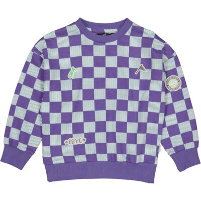 Quapi Sweater AOP Purple Check trui