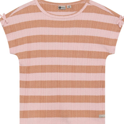 Daily7 T-Shirt Fancy Stripe Silver Pink