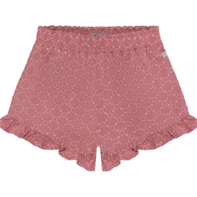 Daily7 Ruffle Shorts Broderie Heater Rose korte broek