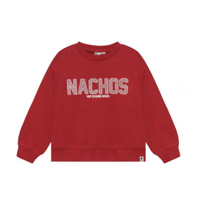 Oversized Sweater Artwork Rythmic Red