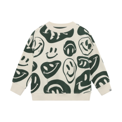 Sweater LS relaxed fit AOP Bone White