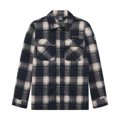 Shirt Jacket Zip Check Antra Ash