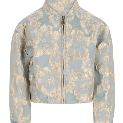 Denise Flo girls jacquard cardigan Aqua